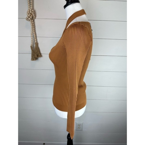 NWT MINKPINK Gianna Knit Long Sleeve Top Pecan Size Medium - Picture 8 of 9